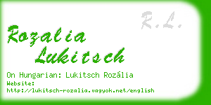 rozalia lukitsch business card